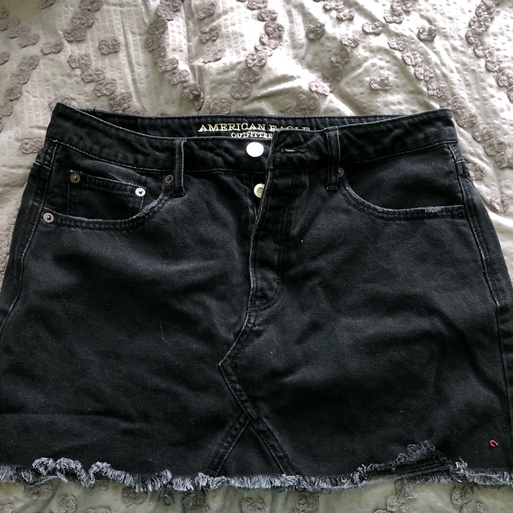 American Eagle Black Denim Miniskirt